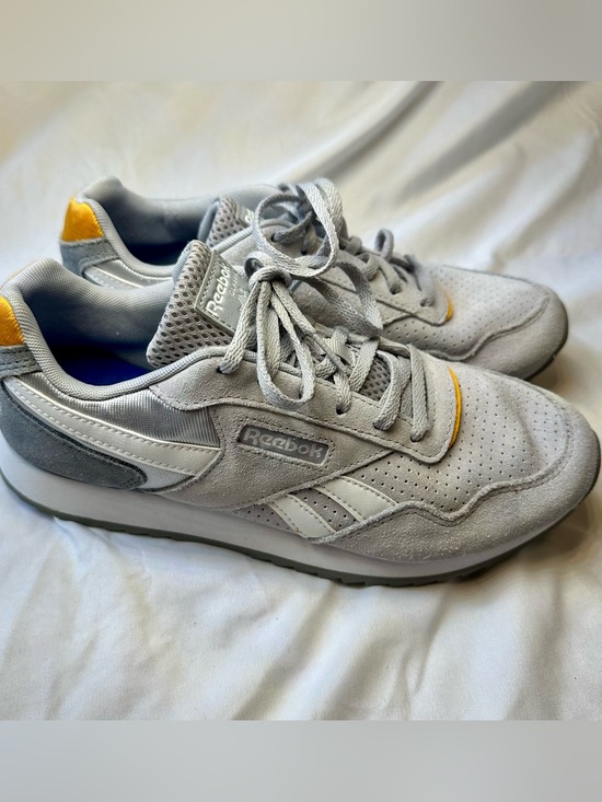 Reebok Other - Reebok Men's Light Gray Suede Sneakers with Yellow Heel Tabs